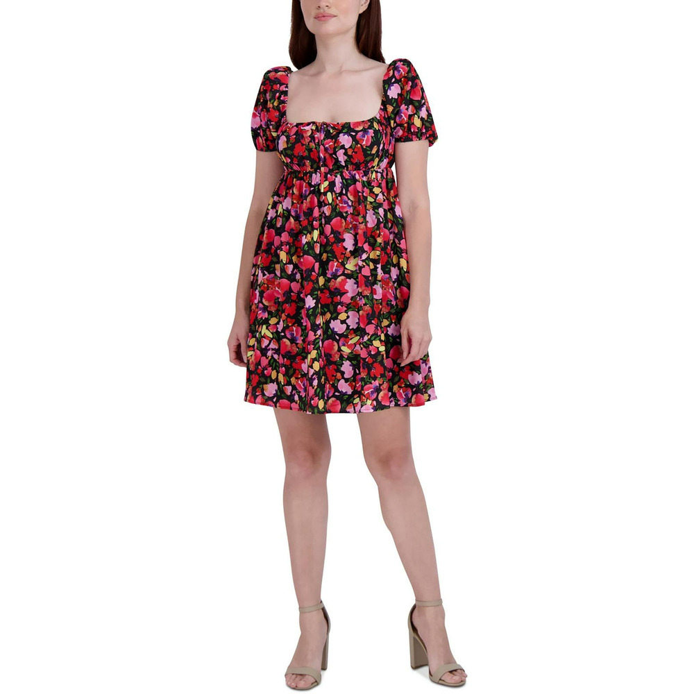 BCB Generation Floral Mini Dress - Black/Red - Size 4 - Summer Dress